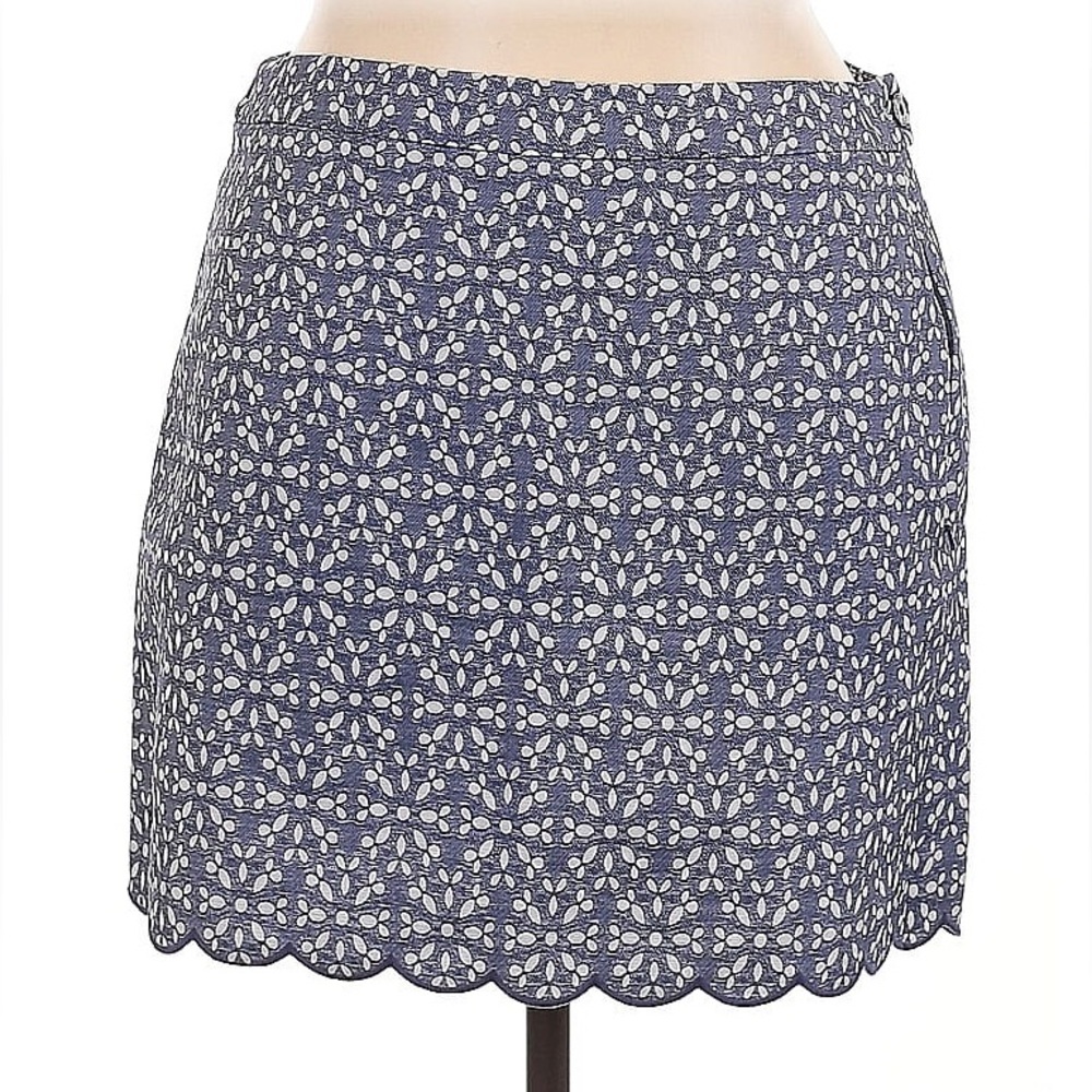 Brooks Brothers Blue Floral Lace Mini Skirt
